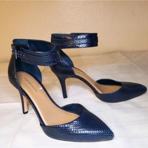 BCBGMAXAZRIA Blue Snake Heels